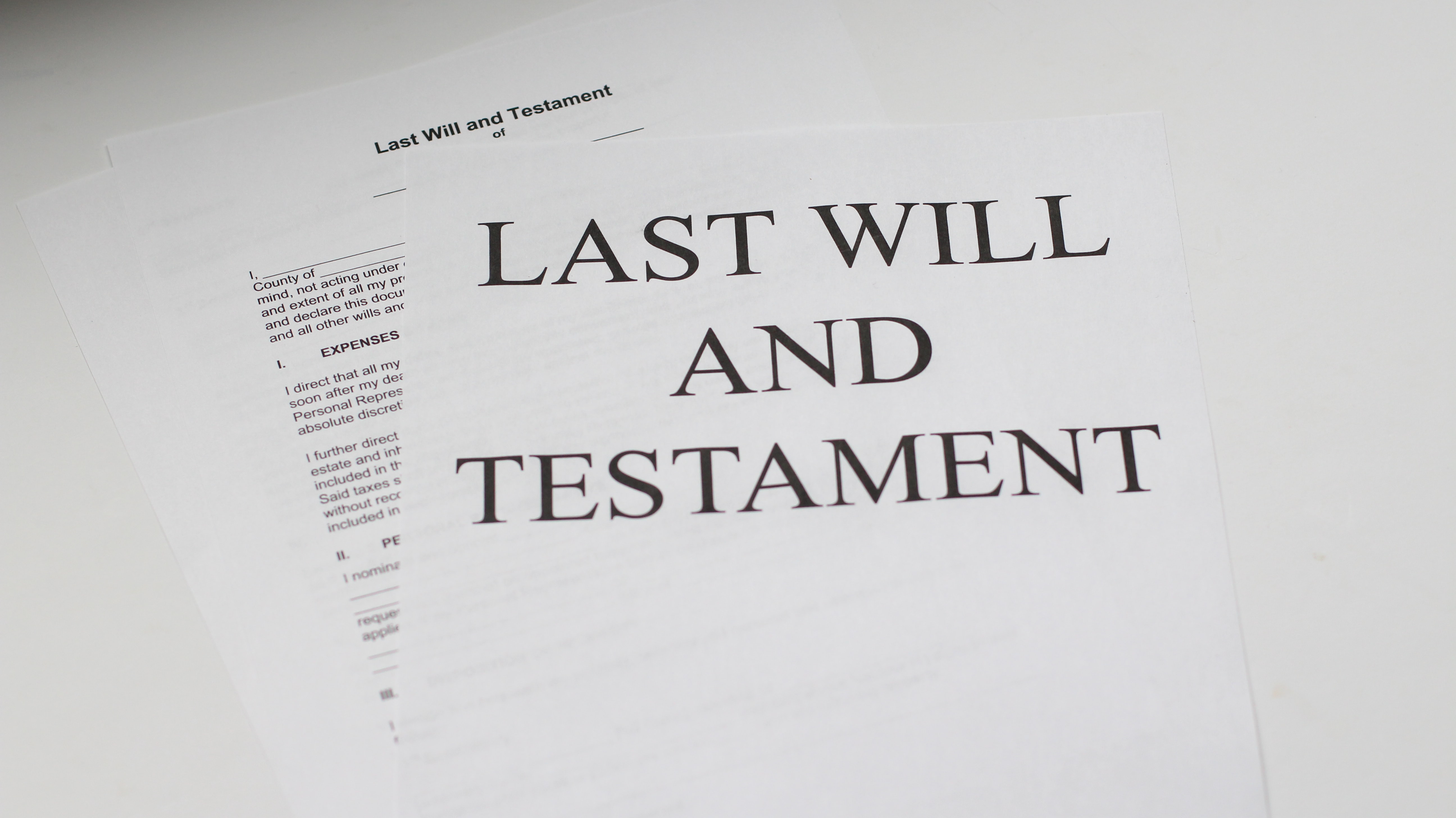 Paper saying "Last Will And Testament;" image by Melinda Gimpel, via Unsplash.com.