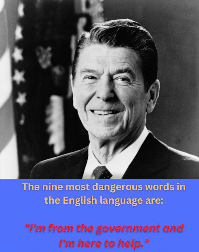 Ronald Reagan; image by Library of Congress, via Unsplash.com. Quote added.