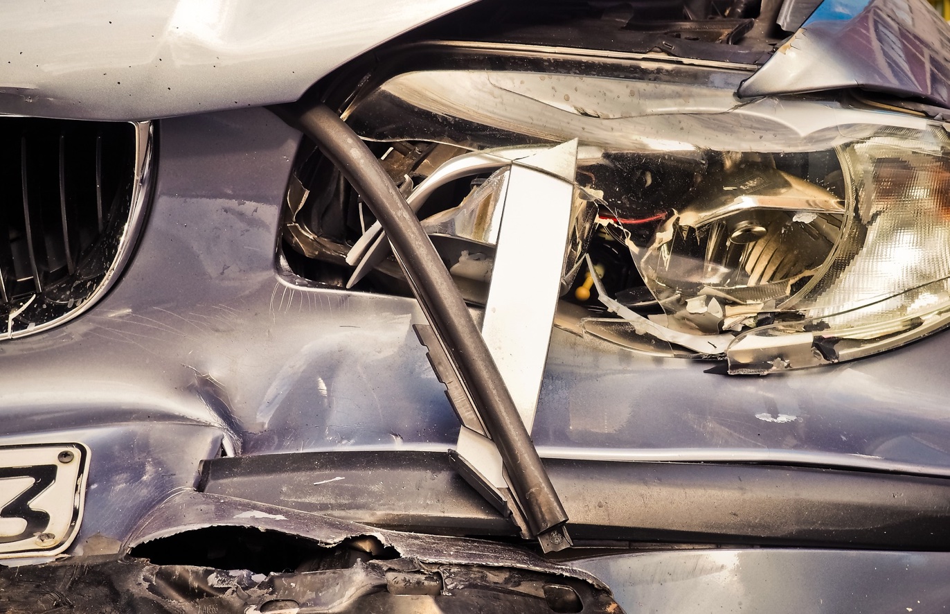 Crashed car; image by 652234, via Pixabay.com.
