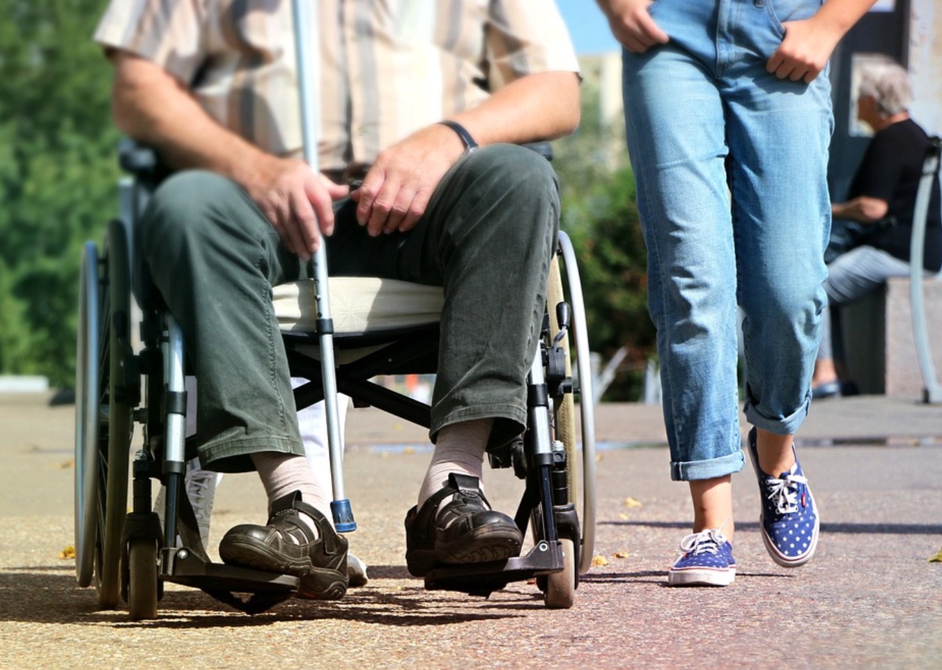 Man in wheelchair; image by klimkin, via Pixabay.com.