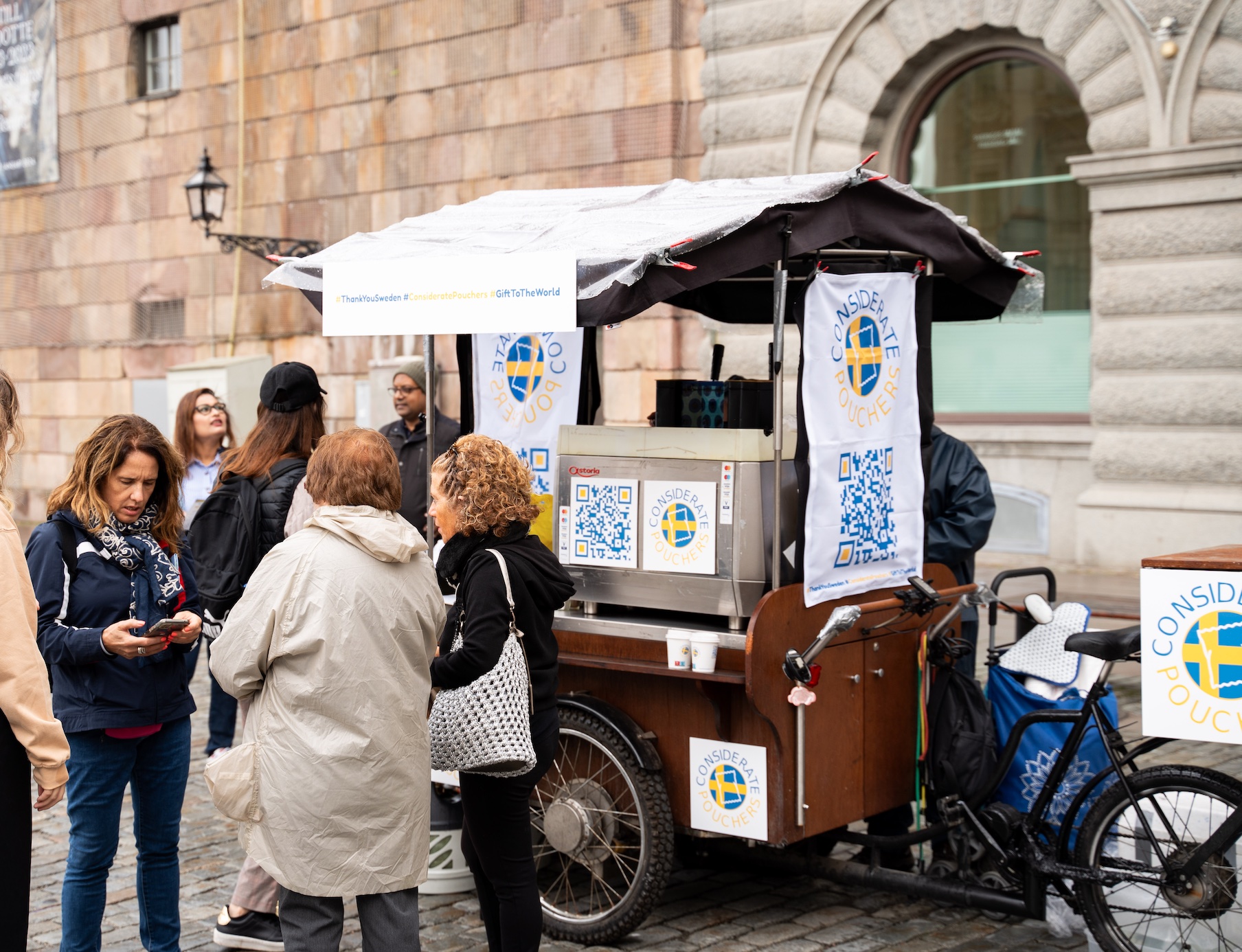 Considerate Pouchers' coffee and cake cart for sharing fika; image courtesy of Considerate Pouchers.