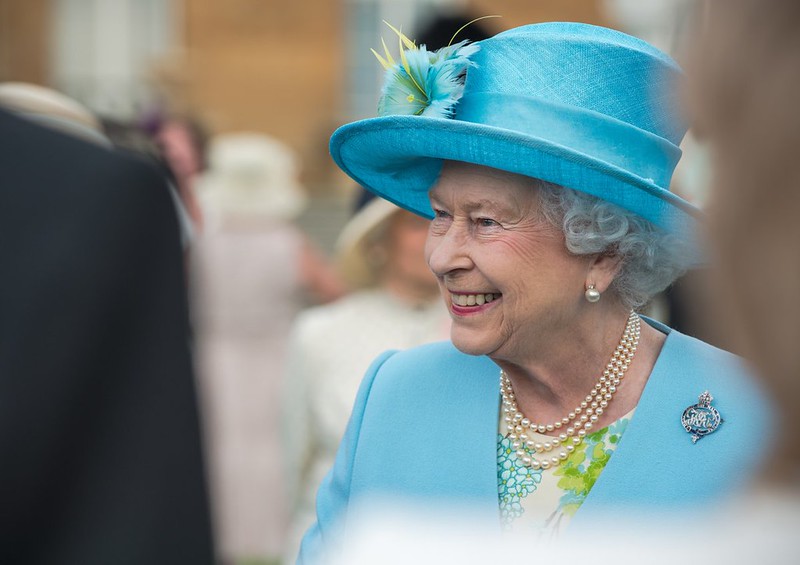 Her Majesty Queen Elizabeth II; image by Defence Imagery, via Flickr.com, CC BY-NC 2.0 DEED, no changes made.