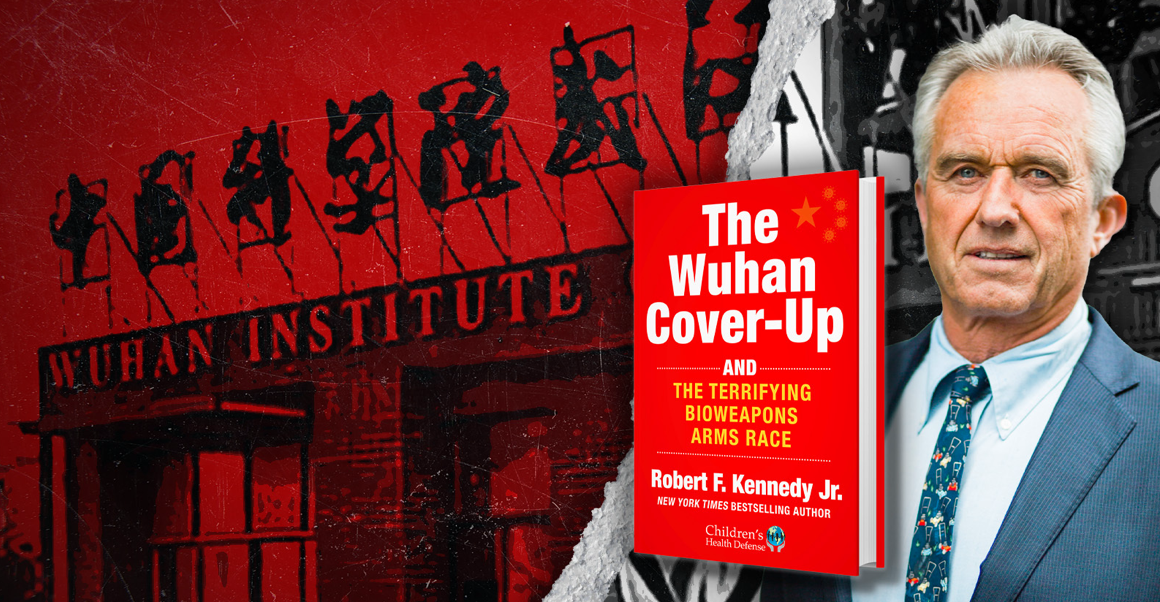 Robert F. Kennedy, Jr. with his new book, The Wuhan Cover-Up; image from press release.