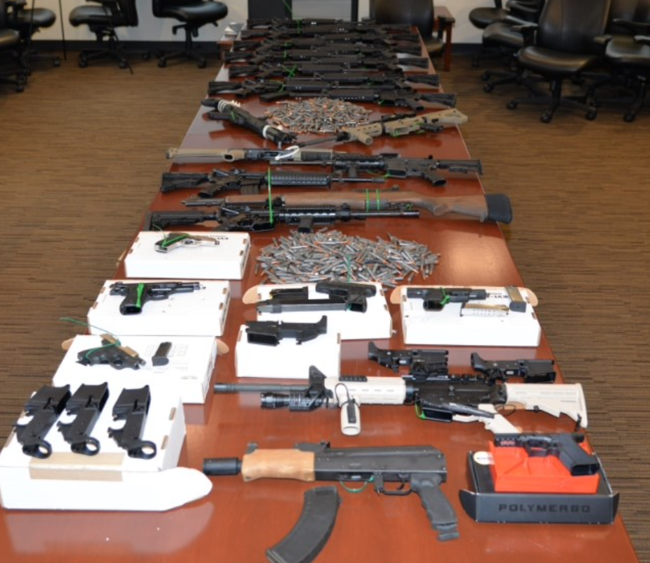 Guns confiscated; image from press release.