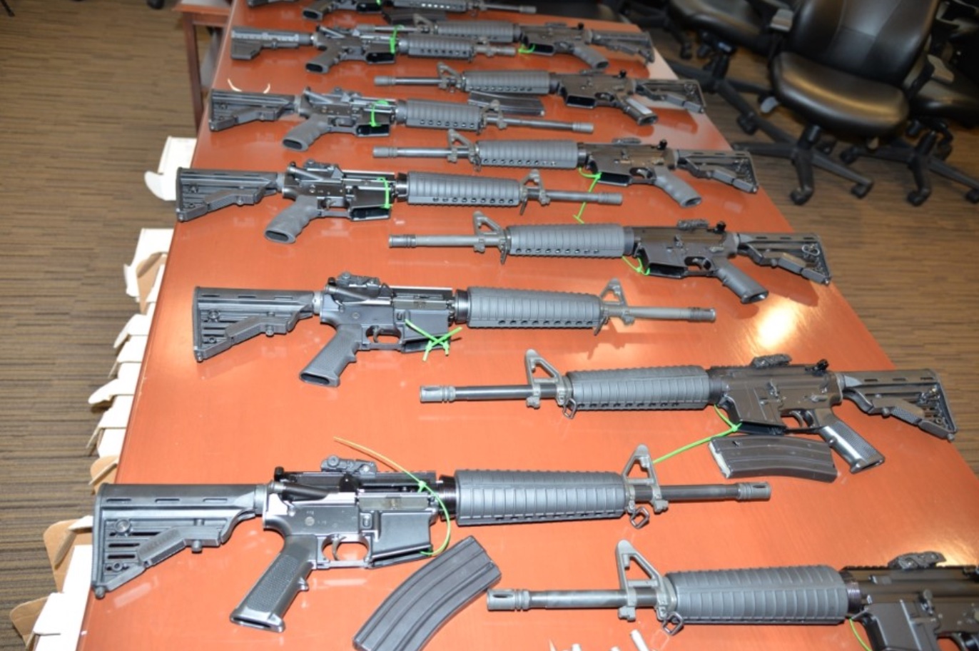 Confiscated guns; image from press release.