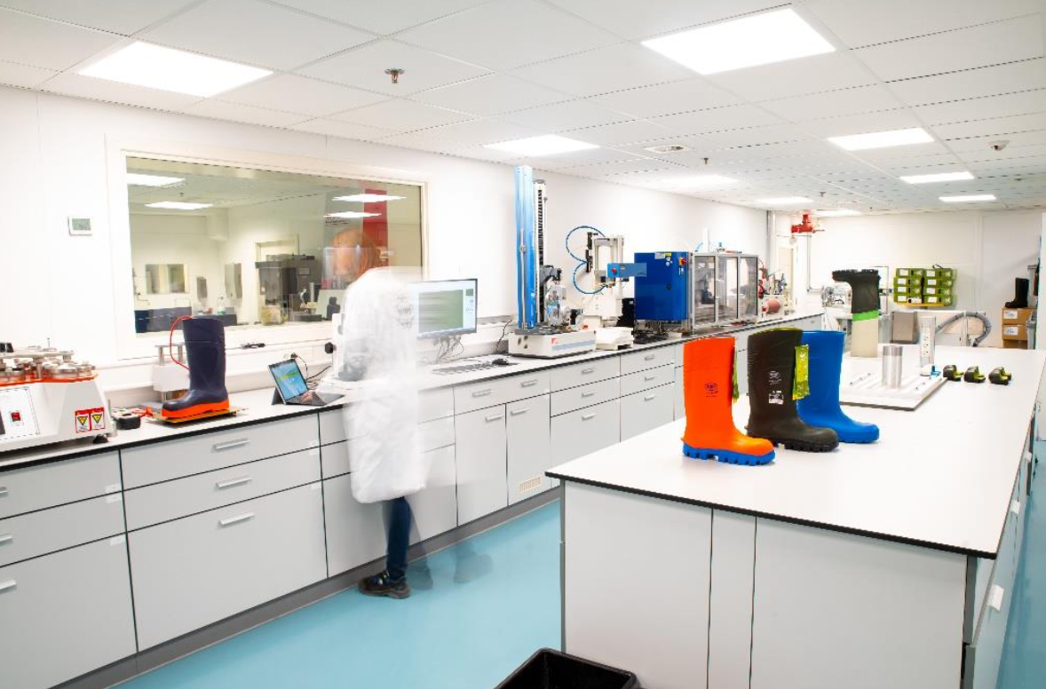 Bekina Boots has their own state-of-the-art laboratory where the performance and safety of the boots are continuously subjected to the latest international norms and standards. Image from press release.