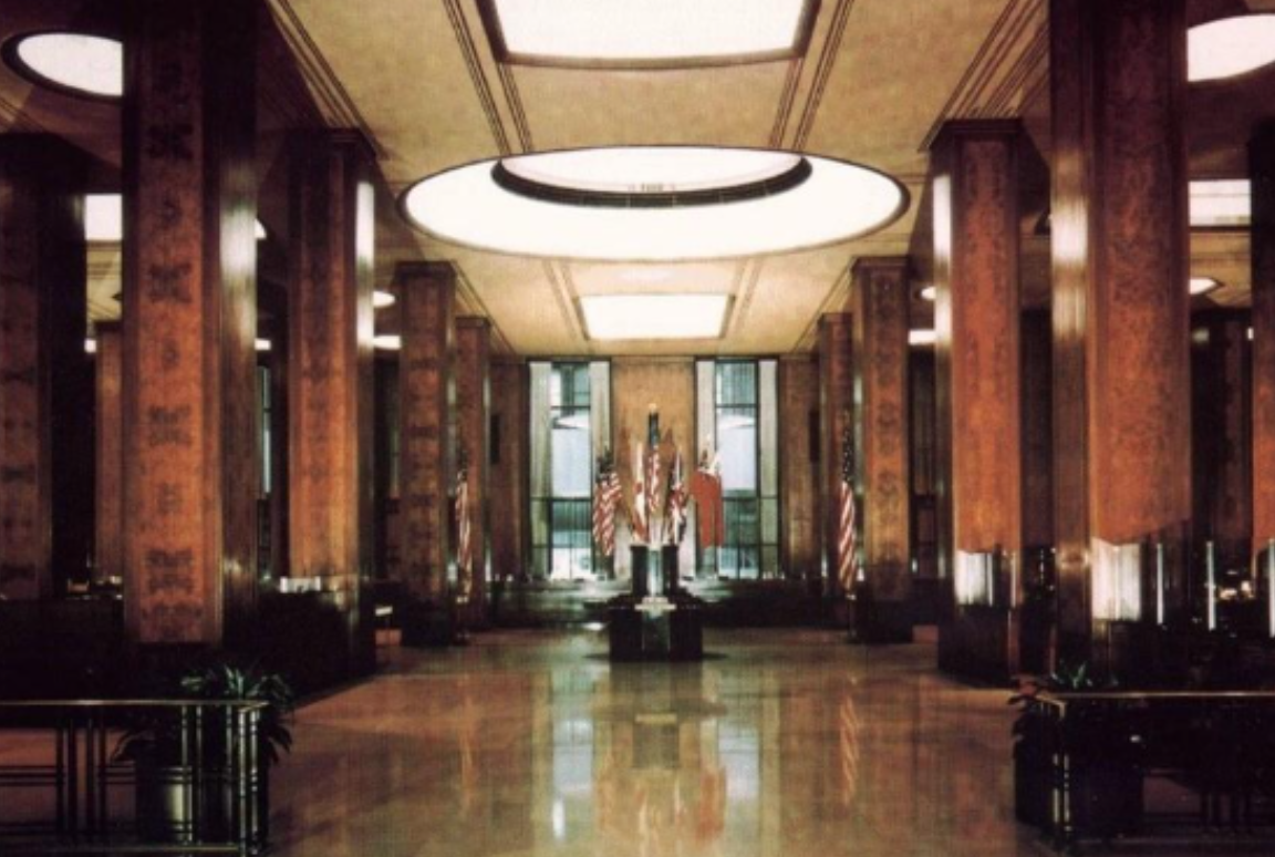Interior shot of Bankers Trust Building; image from press release.