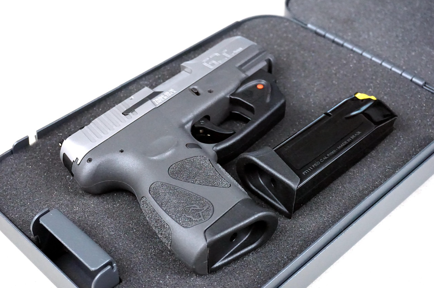 Pistol in carrying case; image by MikeGunner, via Pixabay.com.