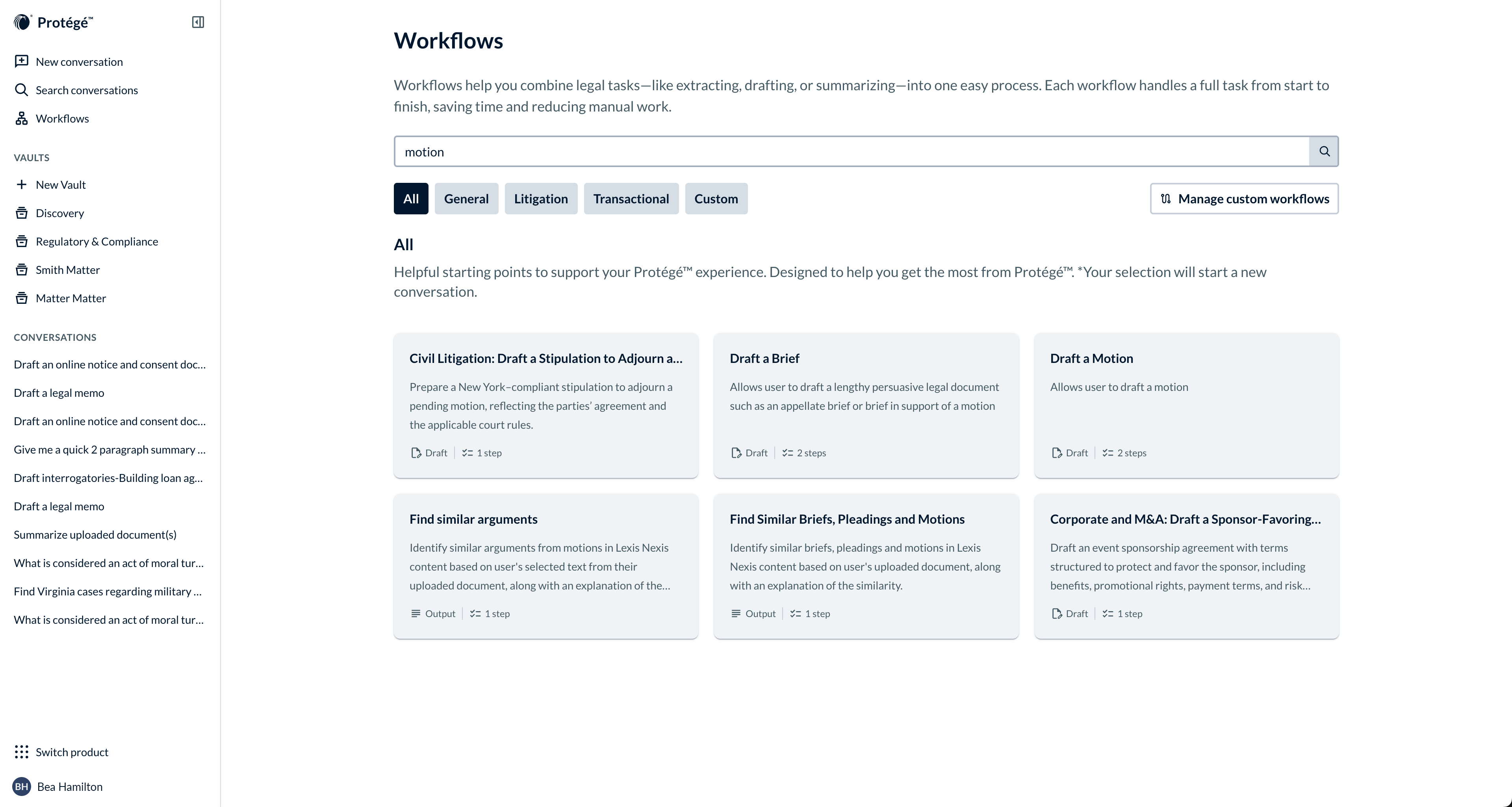 Protege Workflows screenshot from press release.