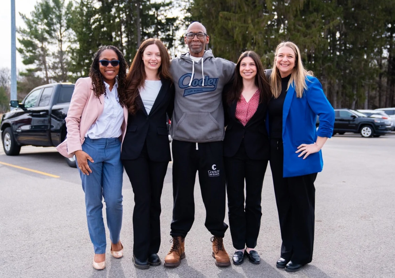 L to R: Tracey Brame, Niquole Caringi, Dell Crawford, Jessa Webber, and Ann Garant; image courtesy of Cooley Law School press release.