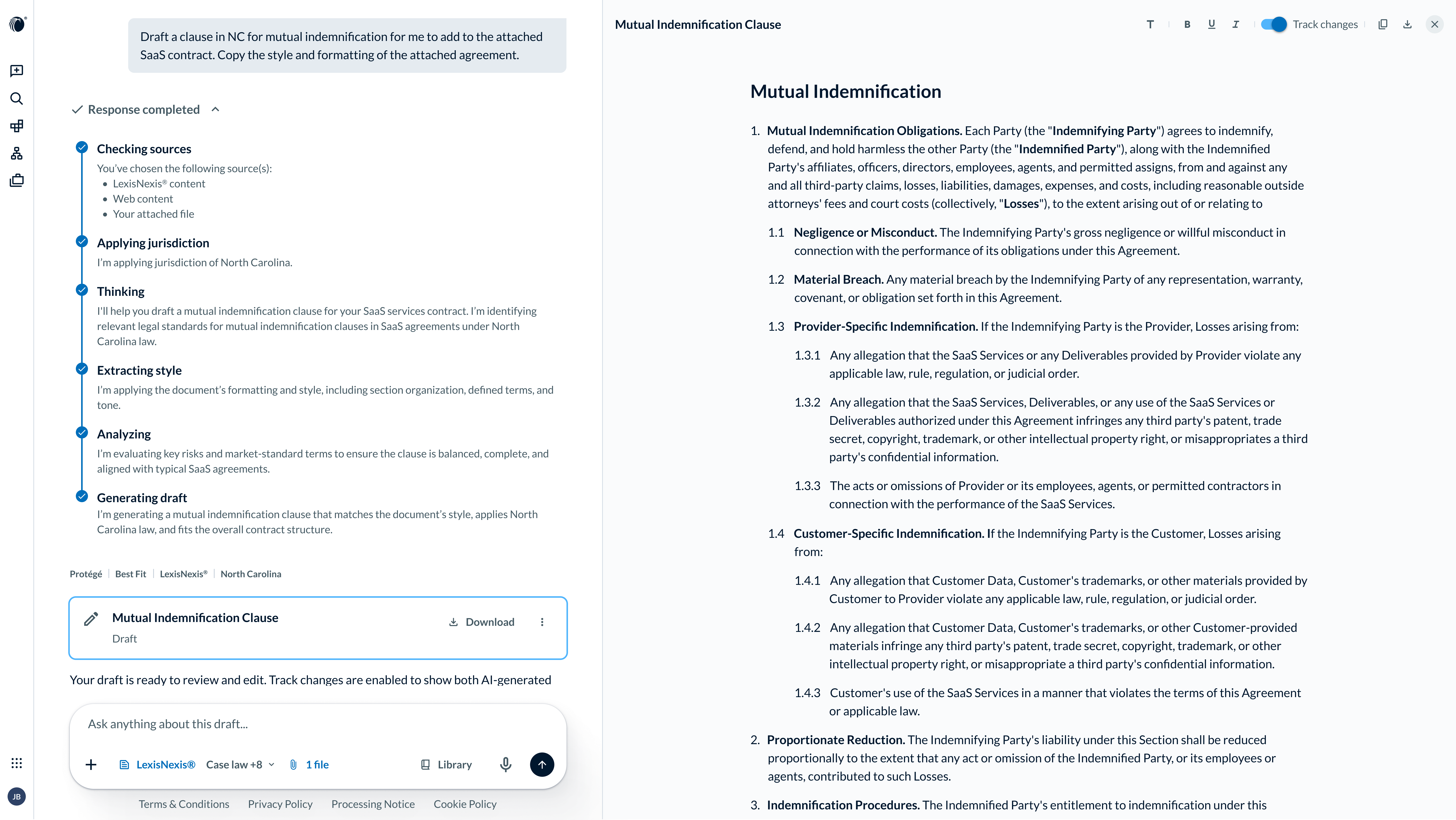 Agentic Drafting Transactional; image from LexisNexis press release.