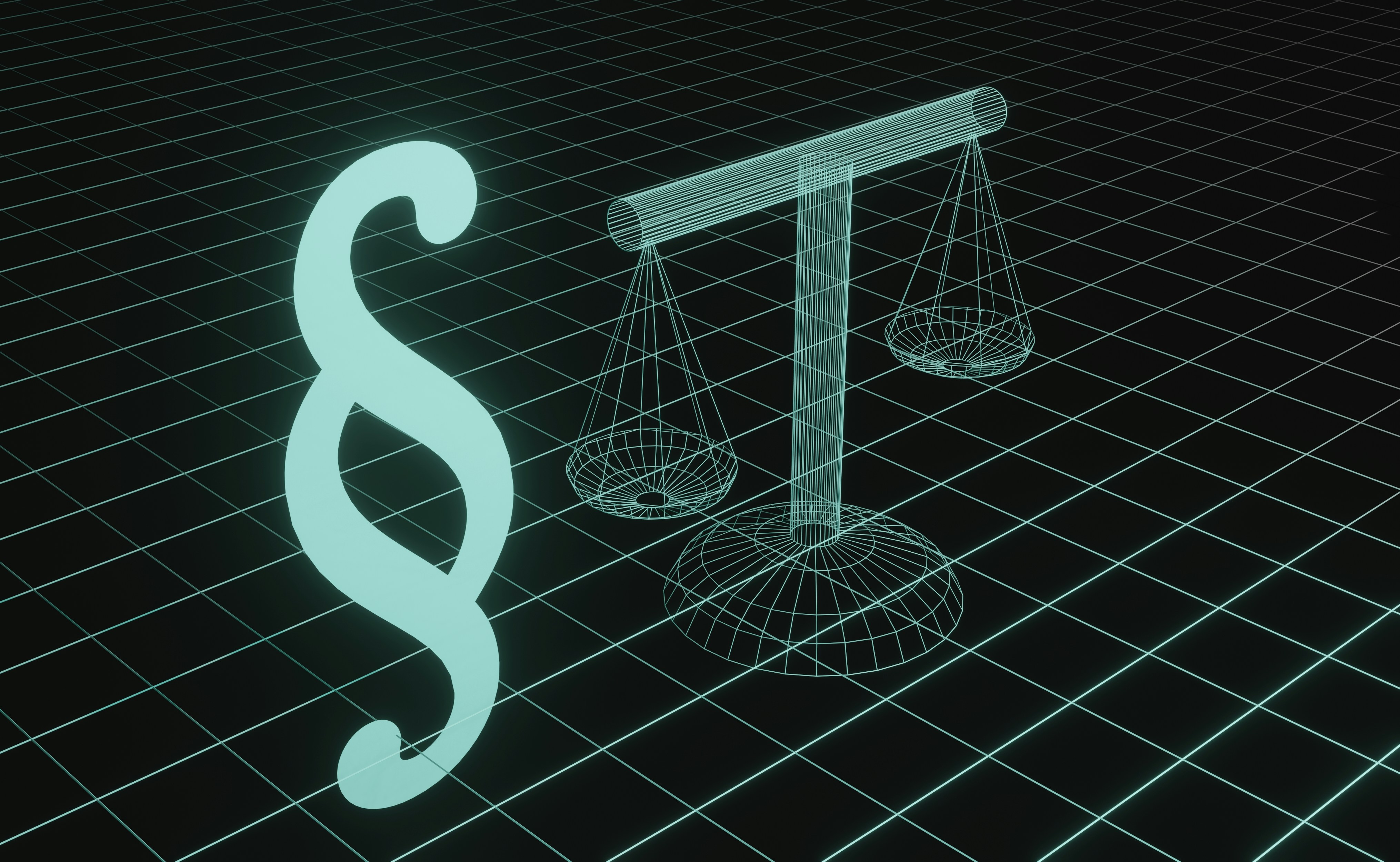 Wireframe scales next to section symbol, all on a grid background; image by Conny Schneider, via Unsplash.com.