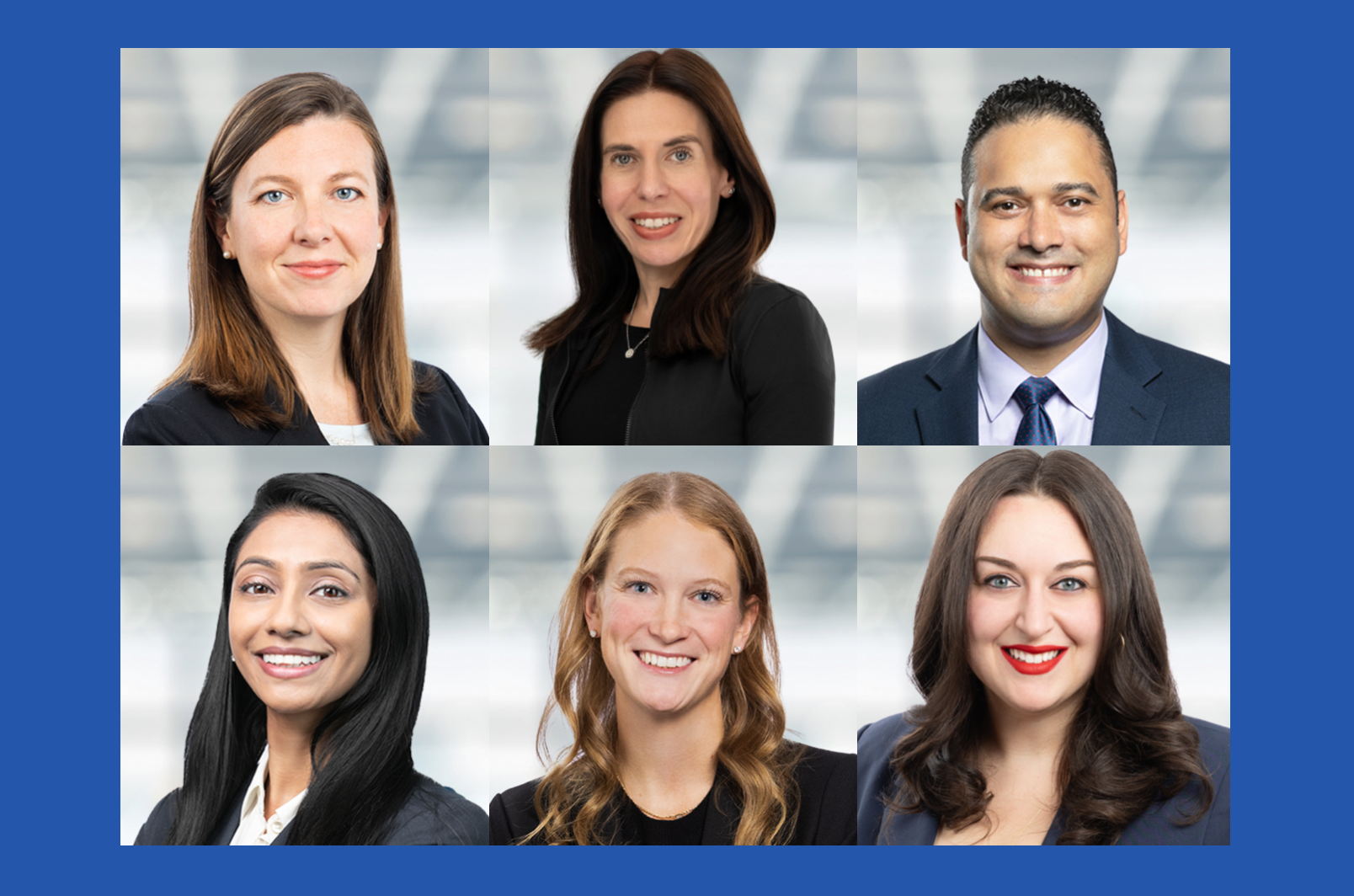 Top, L-R Partners: C. Delaney, M. Hagler, and E. Hernández García. Bottom L-R Counsel: R. Jagroop, C. Sturm, and D. Wolf; images courtesy of TKD.